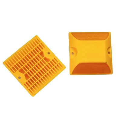 Segurança do Trânsito Rodoviário de plástico refletor em amarelo 100X100X20mm para a segurança do trânsito