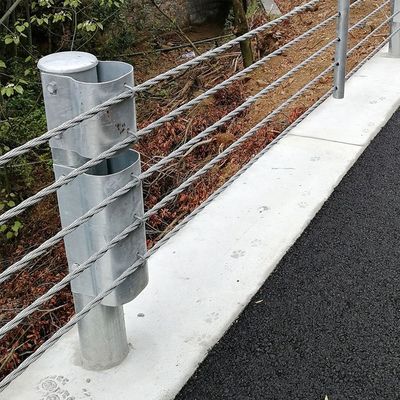 Barreira de cabo de guarda rodoviária para segurança rodoviária em revestimento de zinco e cor personalizada