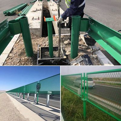 Galvanizado em pó revestido Anti deslumbramento Barreira de trânsito Rede de arame Fenda rodovia estrada