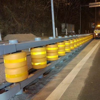 Barreira de aço de rolos de segurança rodoviária amarelo com maior durabilidade