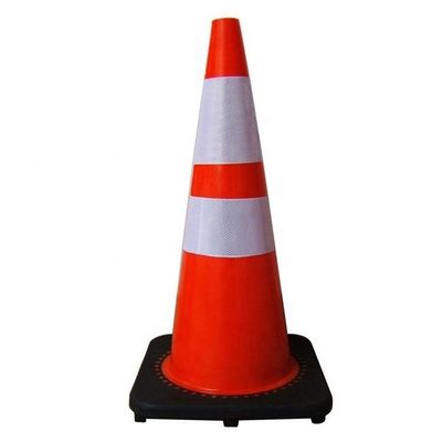 Alta visibilidade Cor-de-Laranja PVC Cone de trânsito rodoviário Para precauções de segurança rodoviária