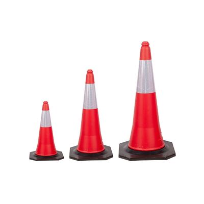 Alta visibilidade Cor-de-Laranja PVC Cone de trânsito rodoviário Para precauções de segurança rodoviária