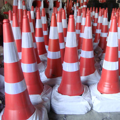 Alta visibilidade Cor-de-Laranja PVC Cone de trânsito rodoviário Para precauções de segurança rodoviária