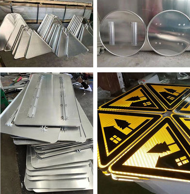 Tabela de sinalização rodoviária de aço galvanizado com material refletor
