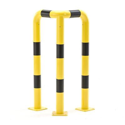 Protectores de colunas de barreira de colisão de segurança rodoviária certificados CE amarelos para proteção de racks