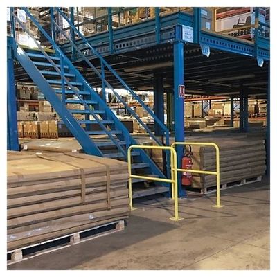 Protectores de colunas de barreira de colisão de segurança rodoviária certificados CE amarelos para proteção de racks