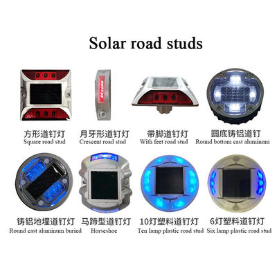 Alto reflexo de alumínio liga de marcação de estradas de energia solar Rod Stud para a segurança rodoviária