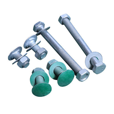 Customizado Hot Dip Galvanizado Hex Steel Highway Guardrail parafuso e porca e lavadora