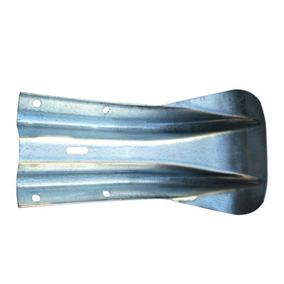Polvo galvanizado revestido de W Beam Highway Metal Guardrail Steel Fishtail End personalizado